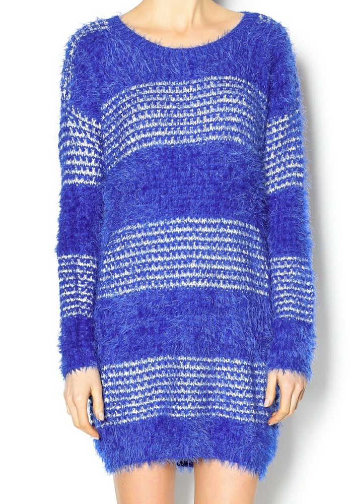 ☀️Umgee Fuzzy Striped Sweater Dress